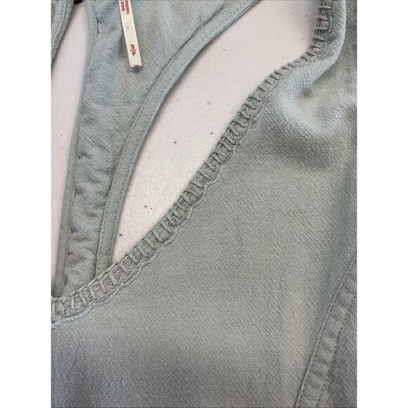 Free People Next Level Jumpsuit Sage Green Cotton Boho Small Wide Leg Sz S - Picture 8 of 16